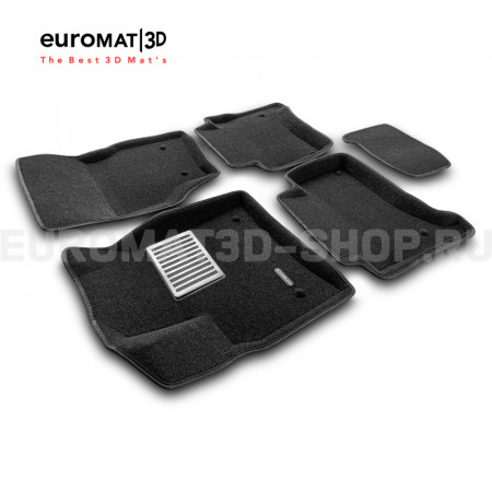 Текстильные 3D коврики Euromat3D Lux в салон для Volkswagen Touareg (2002-2009) № EM3D-004100