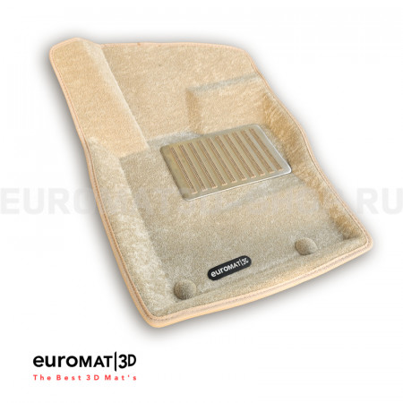 Текстильные 3D коврики Euromat3D Lux в салон для Jaguar F-Pace (2016-) № EM3D-002753T Бежевые