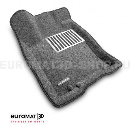 Текстильные 3D коврики Euromat3D Lux в салон для Kia Mohave (2009-2020) № EM3D-002924G Серые
