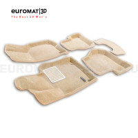 Текстильные 3D коврики Euromat3D Lux в салон для Seat Leon (2005-2012) № EM3D-004502T Бежевые