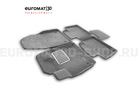 Текстильные 3D коврики Euromat3D Lux в салон для Exeed TXL (2019-) № EM3D-001423G Серые